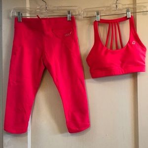 Lorna Jane hot pink workout set both size XS.